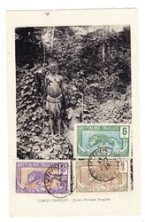 Middle Congo Sc#4,#1,#2-BRAZAVILLE 11/AOUT/22-postcard view JEUNES ...
