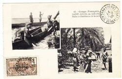 Middle Congo Sc#23-BRAZZAVILLE 30/JUIN/27-postcard view SAINT LOUIS ...