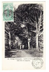 Middle Congo Sc#33-BRAZZAVILLE 30/JUIN/27-postcard view BELLE ALLEE ...