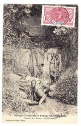 Dahomey Sc#21-PORTO NOVO 29/JUIL/13-postcard view FEMMES A LA SOURCE ...