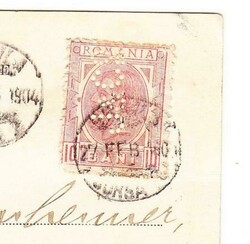 Romania Sc#137-PERFIN(single frank)-BRAILA 27/FEB/1904-postcard view ...