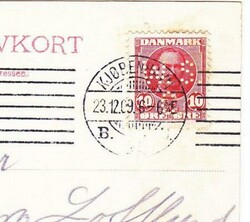 Denmark Sc#73-PERFIN-W.S.C.(single frank)-COPENHAGEN ...