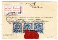 Mexico POSTAL LETTER CARD-HG:A14a-uprated Sc#297(x3)-MEXICO CITY ...