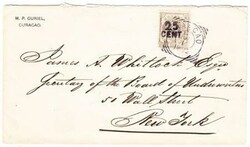 Netherlands Antilles Sc#18(single frank)-CURACAO 6/1/1892-SQUARED ...