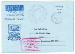 Falkland Islands FIRST FLIGHT-AEROGRAMME-CAPEREMBROKE AIRFIELD-PORT ...