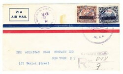 Nicaragua OFFICIAL-Sc#O350,#O347-MANAGUA MAR/18/1936-ILLUSTRATED AIR ...