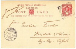 Zanzibar Postal Card-HG:10-ZANZIBAR 27/MR/01-SQUARED CIRCLE-TO ...