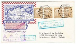 Macau Macao China Sc#284(strip of 4)-MACAU 28/IV/37-TRANSPACIFIC ...