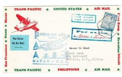 Macau Macao China Sc#285(1 Pataca)-MACAU 28/IV/37-TRANSPACIFIC ...