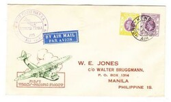 Hong Kong CHINA-SG#127,#121-AIR MAIL 28/AP/37-TRANSPACIFIC ...