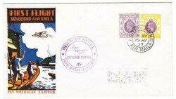 Hong Kong CHINA SG#121,127-AIR MAIL 29/AP/37-TRANSPACIFIC ...