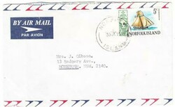 Norfolk Island SHIPS ISSUE-SG#81(single frank)-30/DE/70-WITH RETURN ...