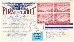 Sc#C22(block of 4)-TRANSPACIFIC CLIPPER-FIRST FLIGHT-SAN FRANCISCO ...
