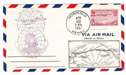 Sc#C22(single frank)-HONOLULU APR/23/1937-TRANSPACIFIC CLIPPER-FIRST ...