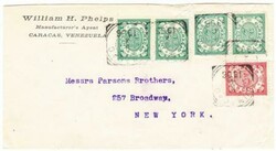 Netherlands Antilles Sc#32(TWO PAIRS)#34-CURACAO 8/4/1906-SQUARED ...