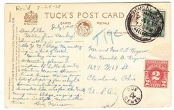 India SG#233(single frank)-BOMBAY 2/JLY/38-Postcard View ABDUL REHMAN ...