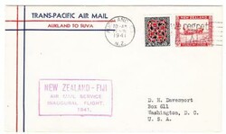 New Zealand SG#587,#585-TRANSPACIFIC CLIPPER-FIJI EXTENSION-AUCKLAND ...