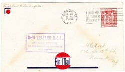 New Zealand 4/POSTAL FISCAL-AUCKLAND N.Z. 19/JUIL/1940-TRANSPACIFIC ...
