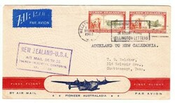 New Zealand SG#624(pair)-TRANSPACIFIC CLIPPER-FIRST FLIGHT-WELLINGTON ...