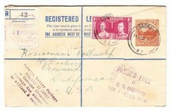 New Zealand REGISTERED POSTAL ENVELOPE-HG:C17c-UPRATED CORONATION ...