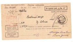 Jugoslavia MONEY ORDER(Postal Form)-POSTAGE ...