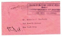 PAN AMERICAN POSTAL FRANK-AMERICAN EMBASSY-MADRID ...