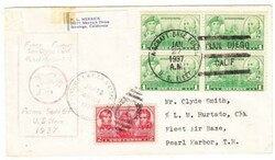 NAVY ISSUE-Sc#790(block of 4)-TRANSOCEAN RECORD FLIGHT ...