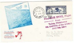 Sc#C10-CAM No.3-CHICAGO TO DALLAS ROUTE-FIRST FLIGHT-TULSA OKLAHOMA ...