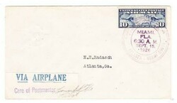 Sc#C7-C.A.M No.10-ATLANTA TO MIAMI ROUTE-FIRST FLIGHT-AAMC#10N4-MIAMI ...