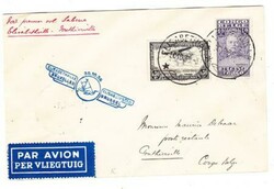 Belgian Congo Sc#C7,#116-FIRST FLIGHT-Mu#50-ELISABETHVILLE ...