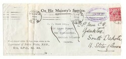Australia OFFICIAL-PERFIN-OS/NSW-SG#63-SYDNEY MY/16/1922-TO NEW ...