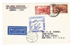 GRAF ZEPPELIN Saar Sc#133,#135 DISPATCH-1930 NORTHERN LANDS FLIGHT ...