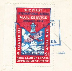 Canada AIR POST SEMIOFFICIAL-Sc#CLP3-FIRST INTERNATIONAL AIR MAIL ...