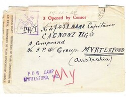 Italy TO MYRTLEFORD POW CAMP AUSTRALIA-ITALIAN PRISONER OF WAR-NO.5 P ...