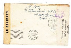 6c TRANSPORT-Sc#C25-ARUBA 28/2/44-PRINSES JULIANA SLOGAN(purple)-AIR ...