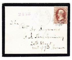 2c BANKNOTE-NEW YORK( County)NEW YORK-FANCY CANCEL-E IN GEOMETRIC ...