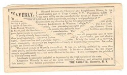 WAVERLY(Tioga County)NEW YORK-JAN/6/1888-ALLOVER REVERSE COMMUNITY ...