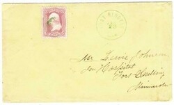 Sc#65-GREEN CANCEL-D.P.O.-FORT RIDGELY MINN JAN/23(1864)-TO FT ...