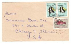 Mozambique FISH ISSUE-Sc#339(pair)#336-BEIRA 28/12/51-SURFACE MAIL TO ...