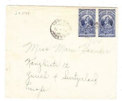Ethiopia Sc#236(pair)-ADDIS ABEBA TO SWITZERLAND-INDISDTINCT DATE