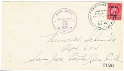 Panama CANAL ZONE-Sc#84-FIRST FLIGHT-Mu#10-CRISTOBAL DEC/29/1925-TO ...