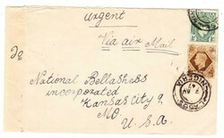 Great Britain SG#457-DUAL FRANKING-Nigeria SG#49a(perf.11 1/2)-LAGOS ...