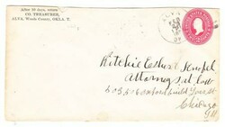 ALVA(Woods County)OKLAHOMA TERRITOTY-FEB/23/1898-COUNTY TREASURER ...