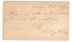 WESTON(Platte County)MISSOURI-OCT/22/1873-Sc#UX1 Postal Card-TO ...