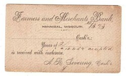 HANNIBAL(Marion County)MISSOURI-DEC/3/1873-BLUE FANCY CANCEL-Sc#UX1 ...