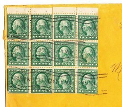 1c WASHINGTON FULL BOOKLET PANE(x2)Sc#838,silverfish faults(pair)-DES ...