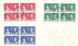 Falkland Islands CORONATION ISSUE-SG#143-5(complete set)-PORT ...