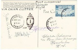 Sc#C20-FIRST COMMERCIAL TRANSPACIFIC CLIPPER PASSENGER FLIGHT-CLARA ...