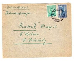 Bulgaria Sc#187,#169-BELOSLATINA 25/VI/1925-TO CZECHOSLOVAKIA