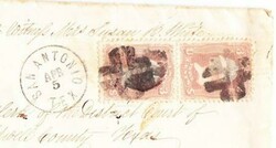 SAN ANTONIO(Bexar County)TEXAS-Sc#65(pair)-APRIL/5(1866)-DISTRICT ...